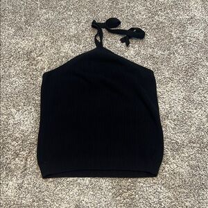 GAP Black Ribbed Halter Top